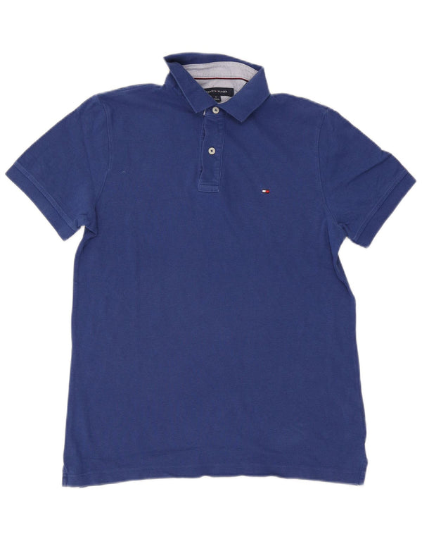 Camisa polo masculina Tommy Hilfiger algodão azul médio