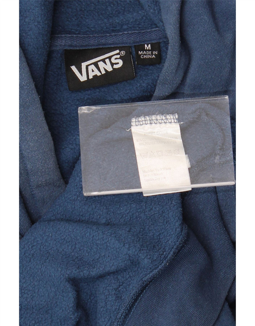 Vans masculino gráfico moletom com capuz médio azul algodão