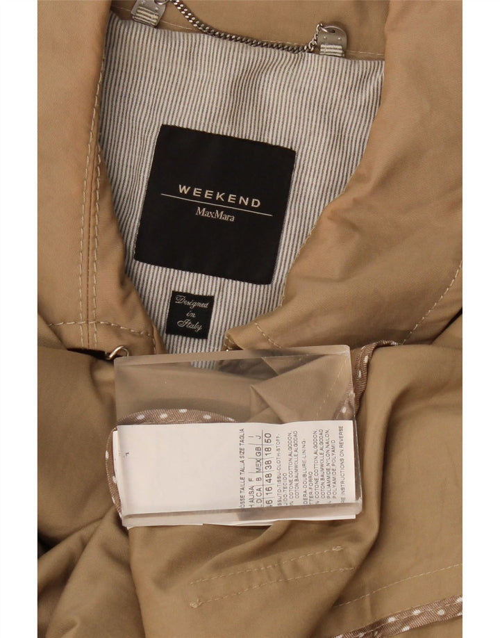Casaco impermeável de fim de semana feminino Max Mara Reino Unido 18 XL algodão bege