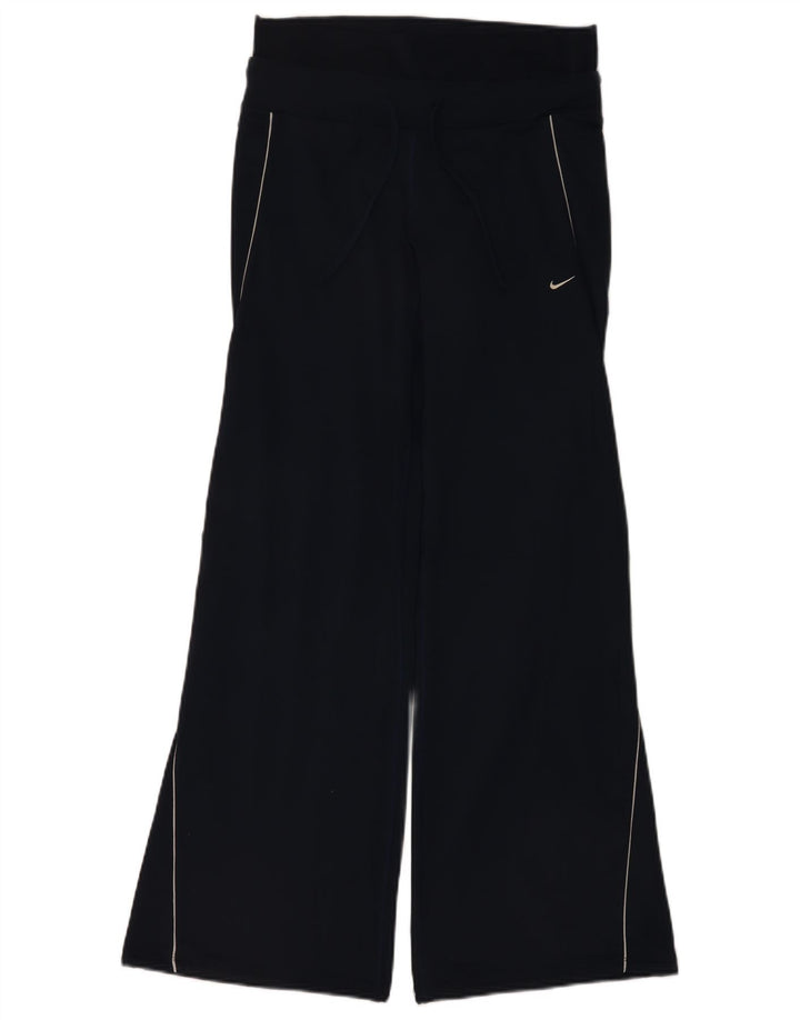 Calça de treino feminina Nike Flare Reino Unido 8/10 pequena azul marinho poliéster