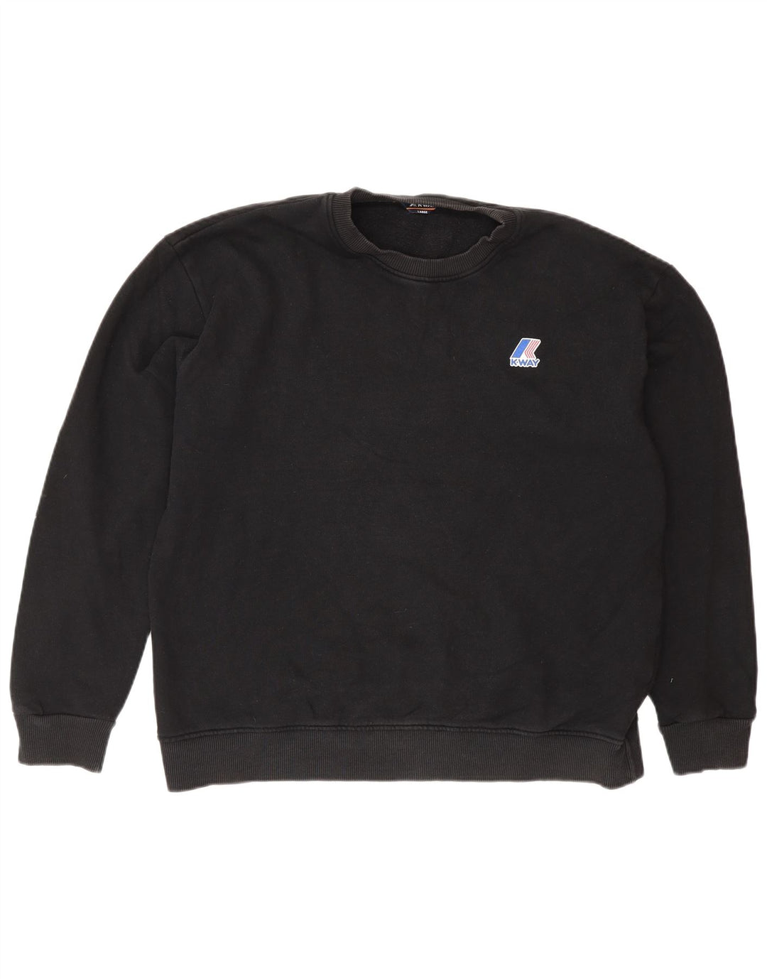 K-Way moletom masculino jumper grande algodão preto