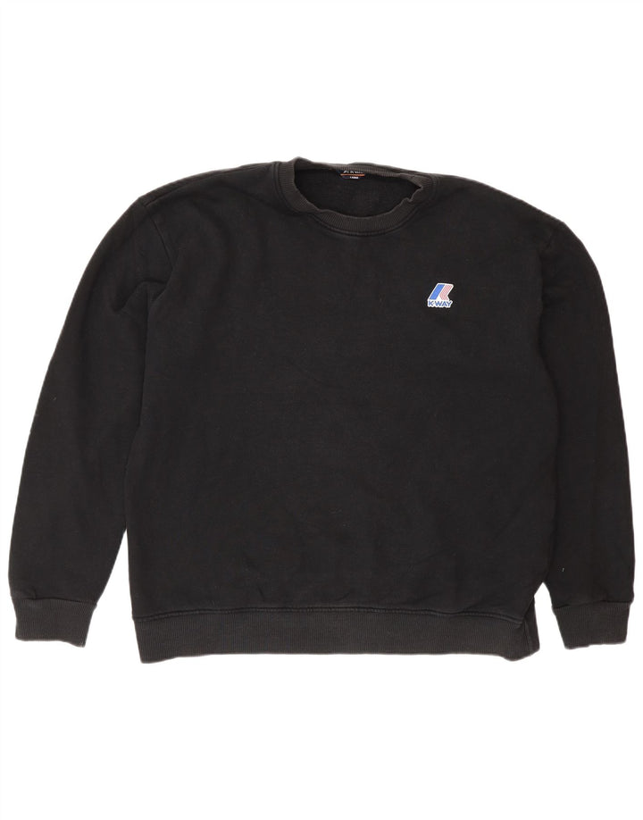 K-Way moletom masculino jumper grande algodão preto