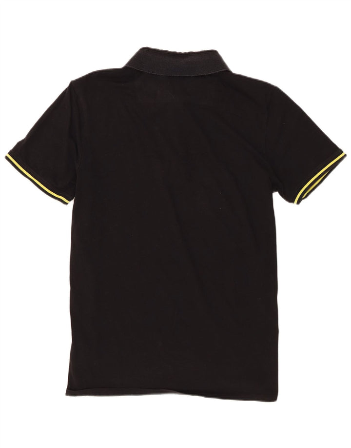 Guess Camisa polo masculina de manga curta regular fit médio algodão preto