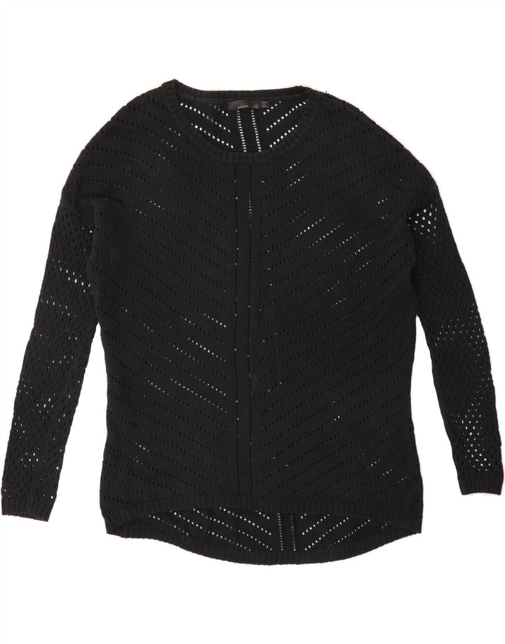 PRANA Womens Oversized Boat Neck Jumper Sweater UK 4 XS Black Vintage Prana and Second-Hand Prana from Messina Hembry 