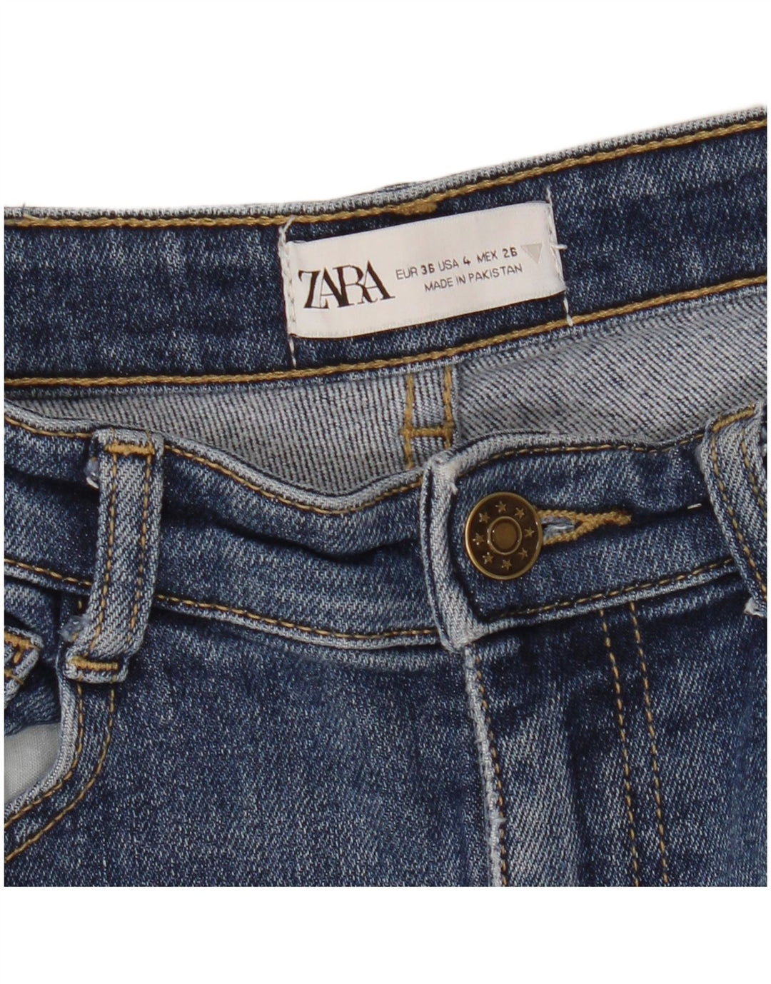 ZARA Jeans Slim Feminino EU 36 XS W26 L27 Azul