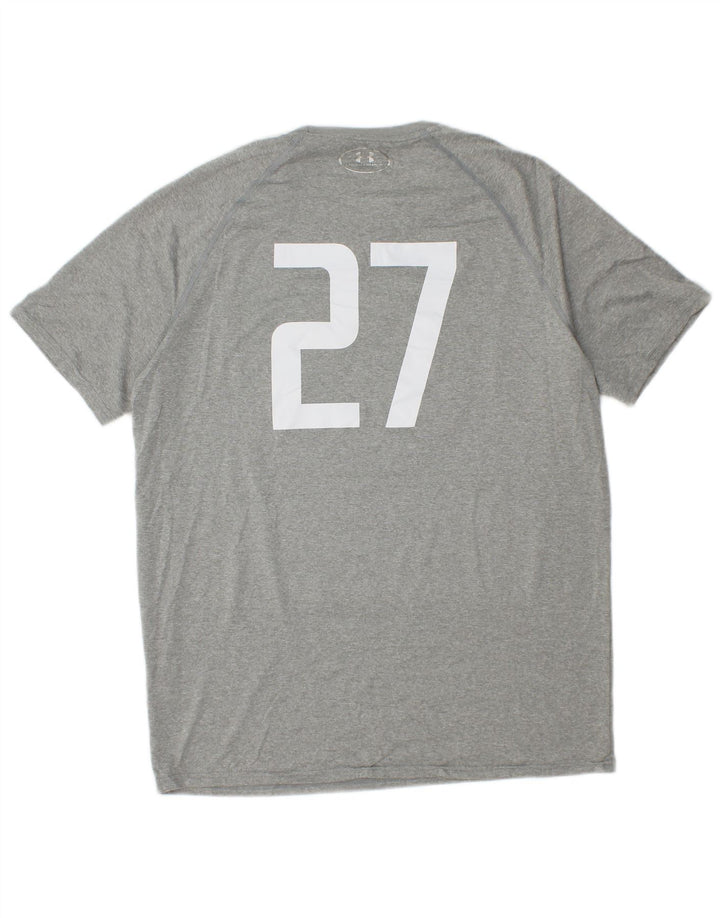 Camiseta gráfica masculina UNDER ARMOUR poliéster cinza médio