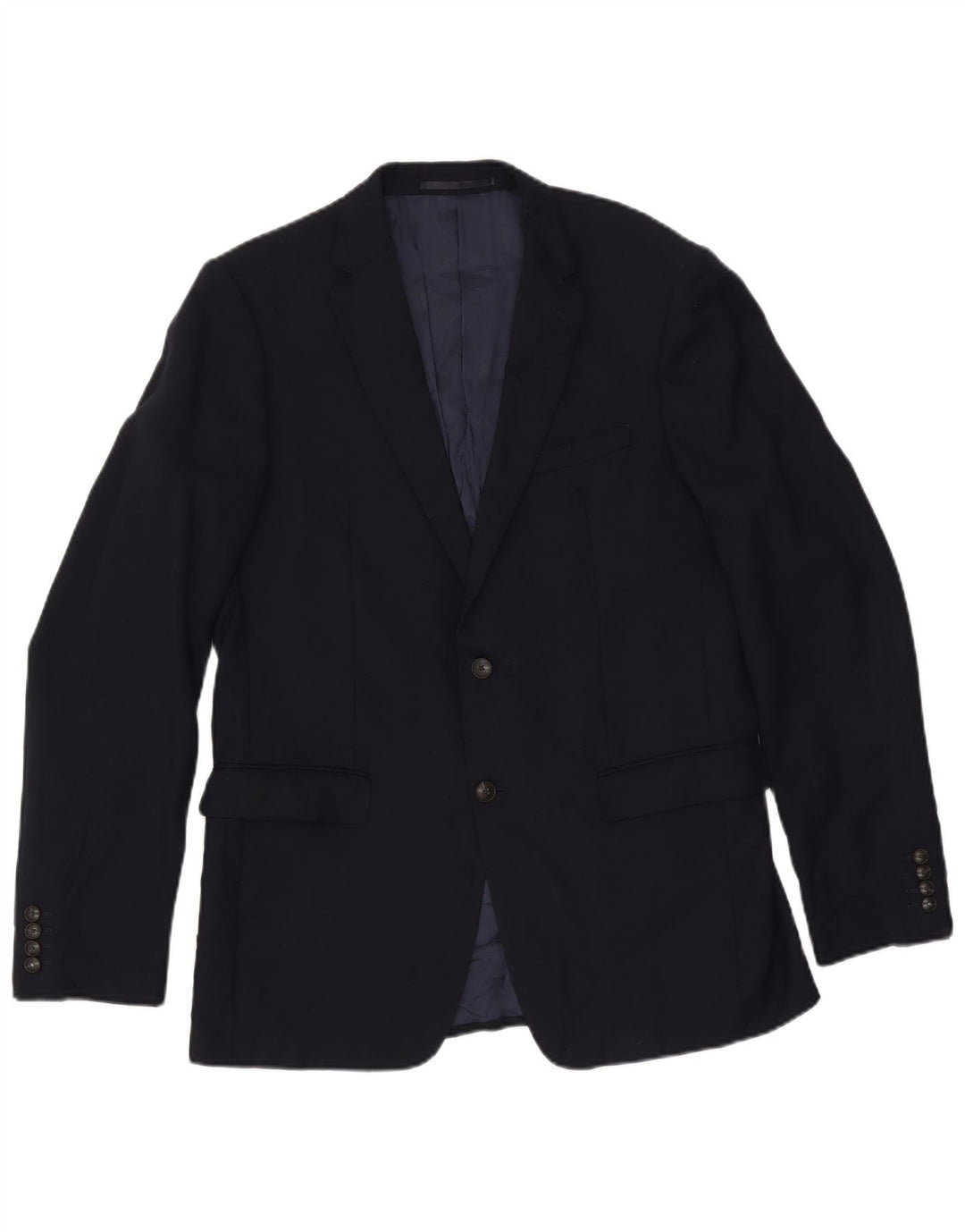 Jaqueta blazer masculina de 2 botões Marks & Spencer Reino Unido 42 grande lã azul marinho