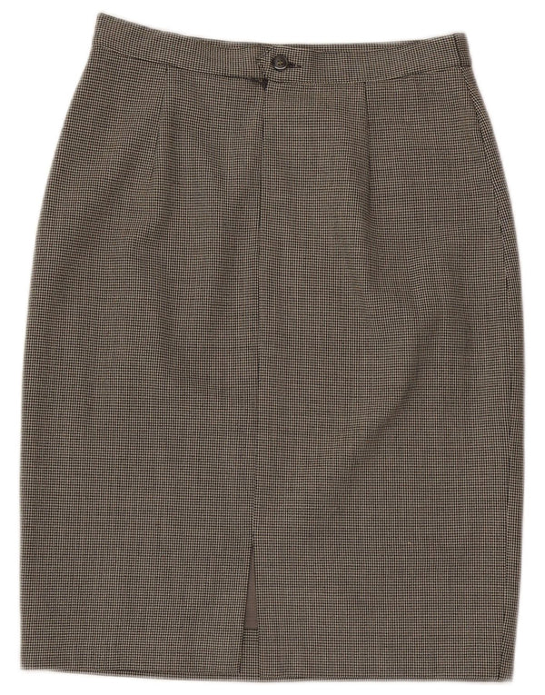 Saia lápis feminina L.Pucci IT 46 grande W30 preto houndstooth poliéster