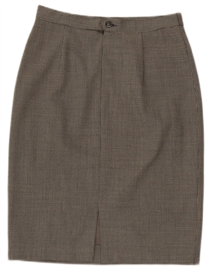 Saia lápis feminina L.Pucci IT 46 grande W30 preto houndstooth poliéster
