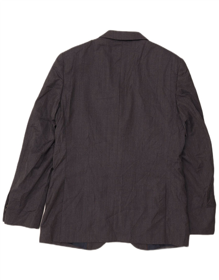 Jaqueta blazer masculina Massimo Dutti com 2 botões EU 50 lã cinza médio