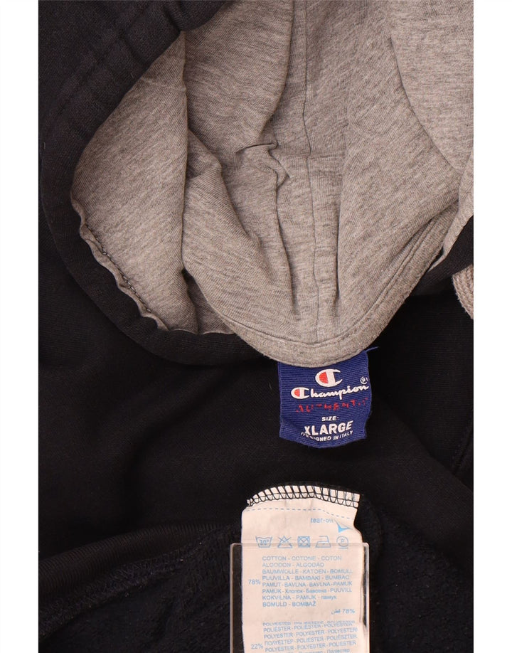 CHAMPION Suéter com capuz gráfico masculino XL azul marinho algodão