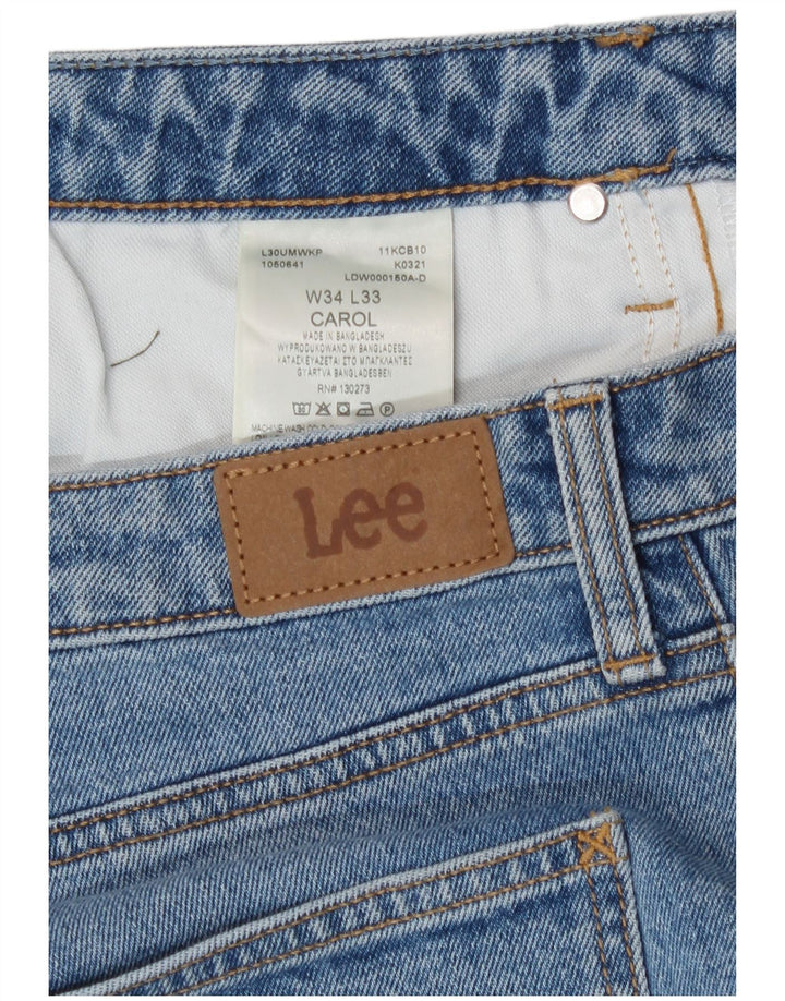 Lee Womens Carol Tapered Jeans W34 L29 Azul Algodão