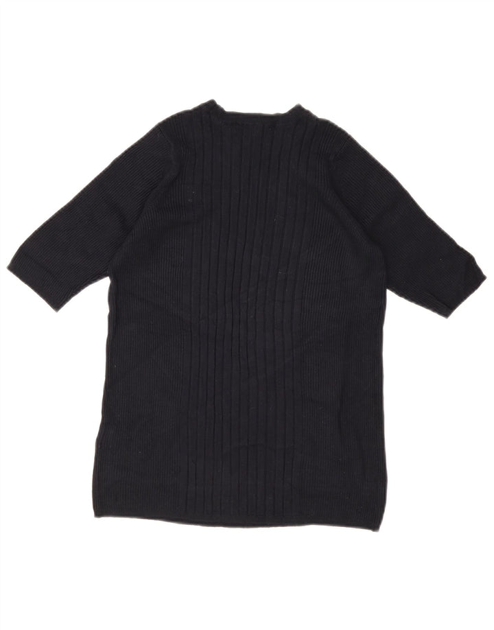Suéter feminino Marks & Spencer com gola canoa Reino Unido 12 médio azul marinho