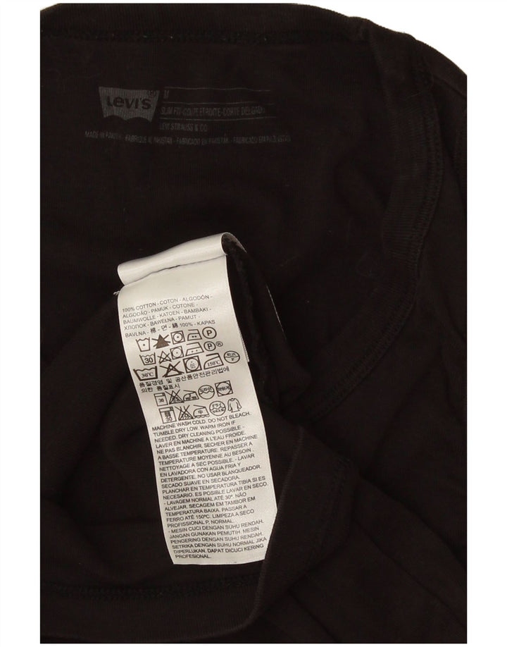 Levi's Mens Slim Fit Colete Top Médio Algodão Preto