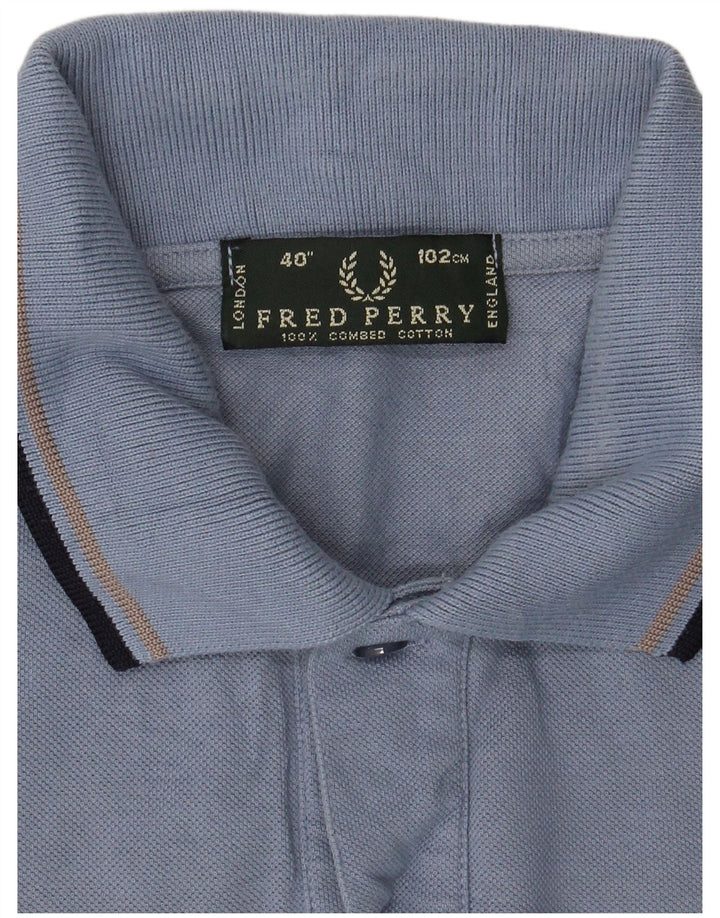 Camisa polo masculina Fred Perry algodão azul médio