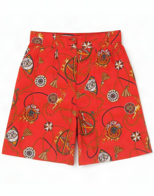Conte of Florence Womens Abstract Pattern Chino Shorts IT 42 Médio W27 Vermelho