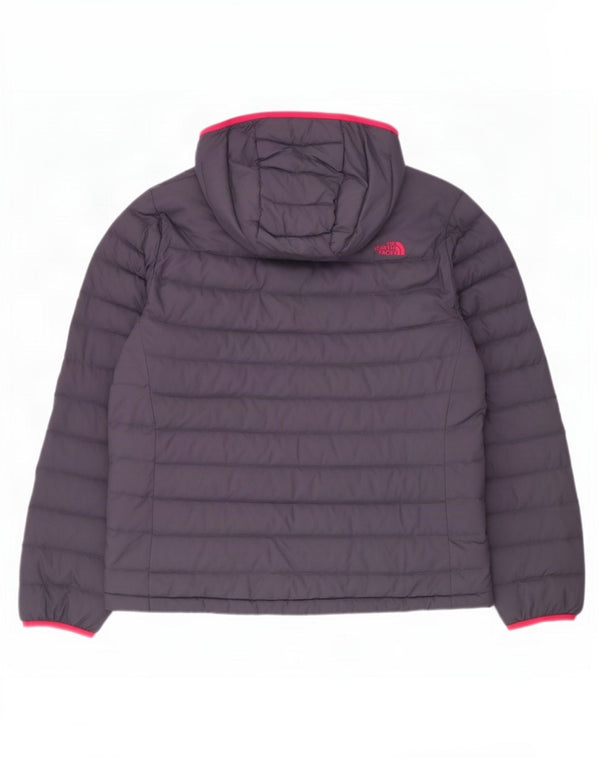 Jaqueta acolchoada com capuz feminina The North Face Reino Unido 16 grande nylon cinza