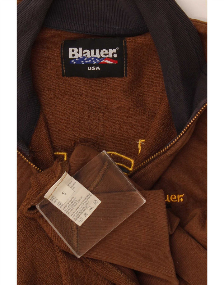 Jaqueta masculina Blauer com agasalho gráfico pequeno de algodão marrom