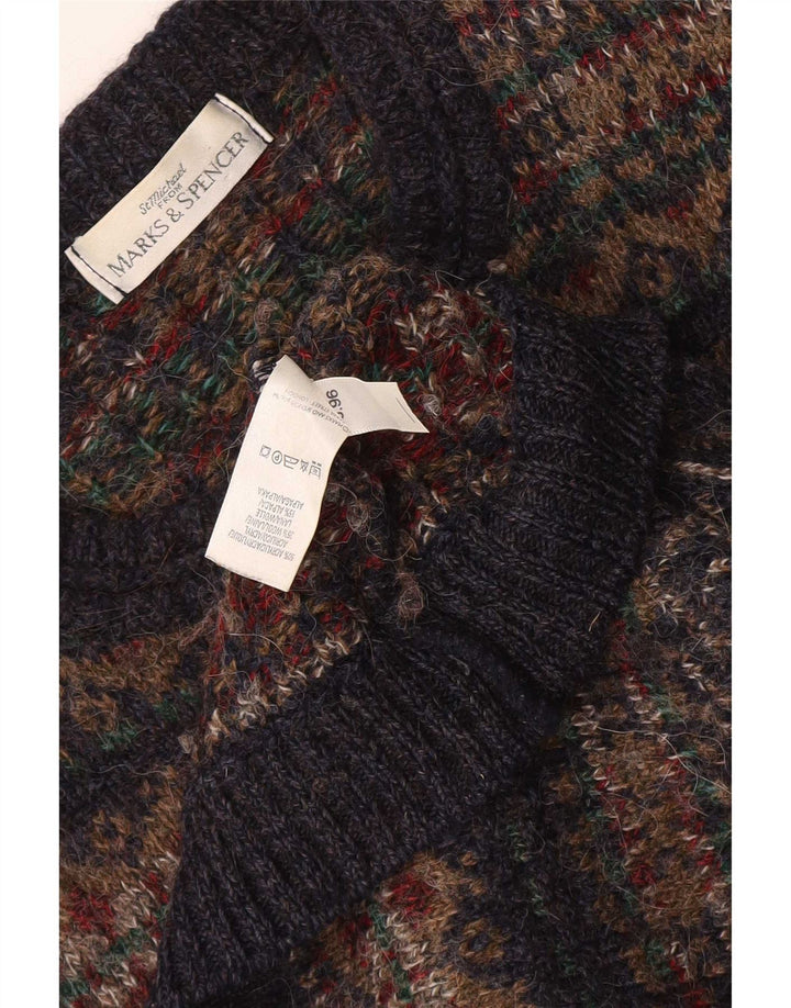 Suéter masculino Marks & Spencer com gola canoa médio multicolorido