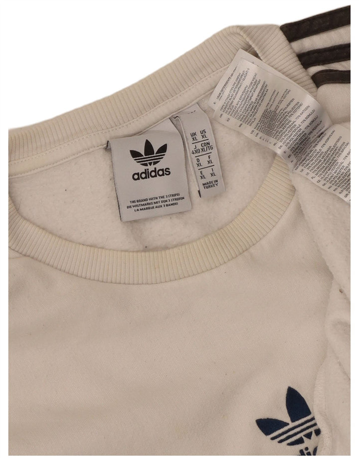 Adidas Mens Moletom Jumper XL Algodão Branco