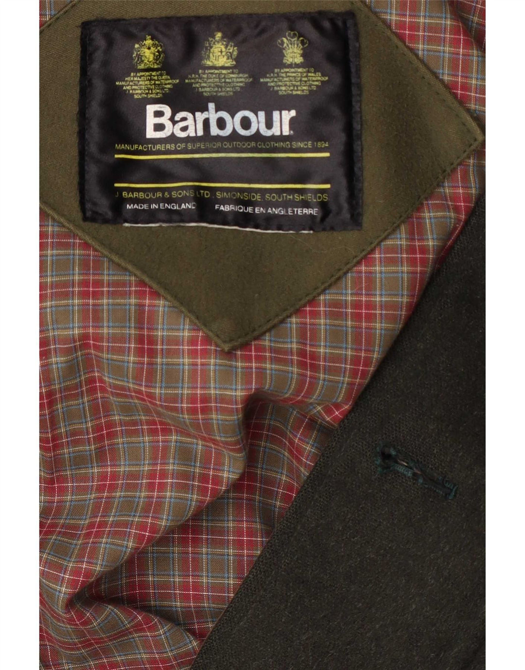Jaqueta utilitária masculina Barbour UK 42 XL lã verde