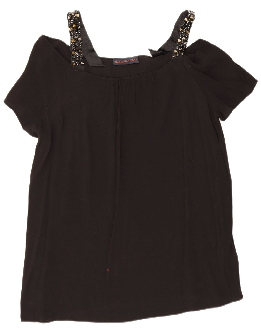 Trussardi Top feminino sem ombros IT 48 XL Viscose preta