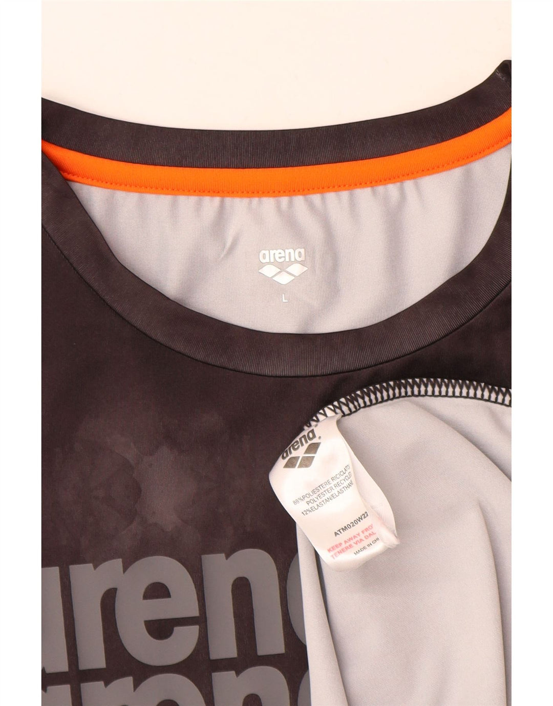 Arena Mens Graphic Camiseta Top Grande Cinza Tie Dye Poliéster