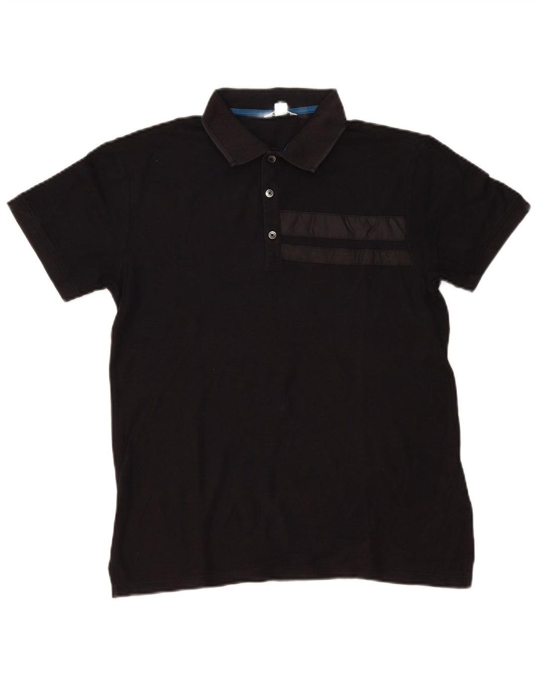 Camisa polo masculina Calvin Klein pequena de algodão preto