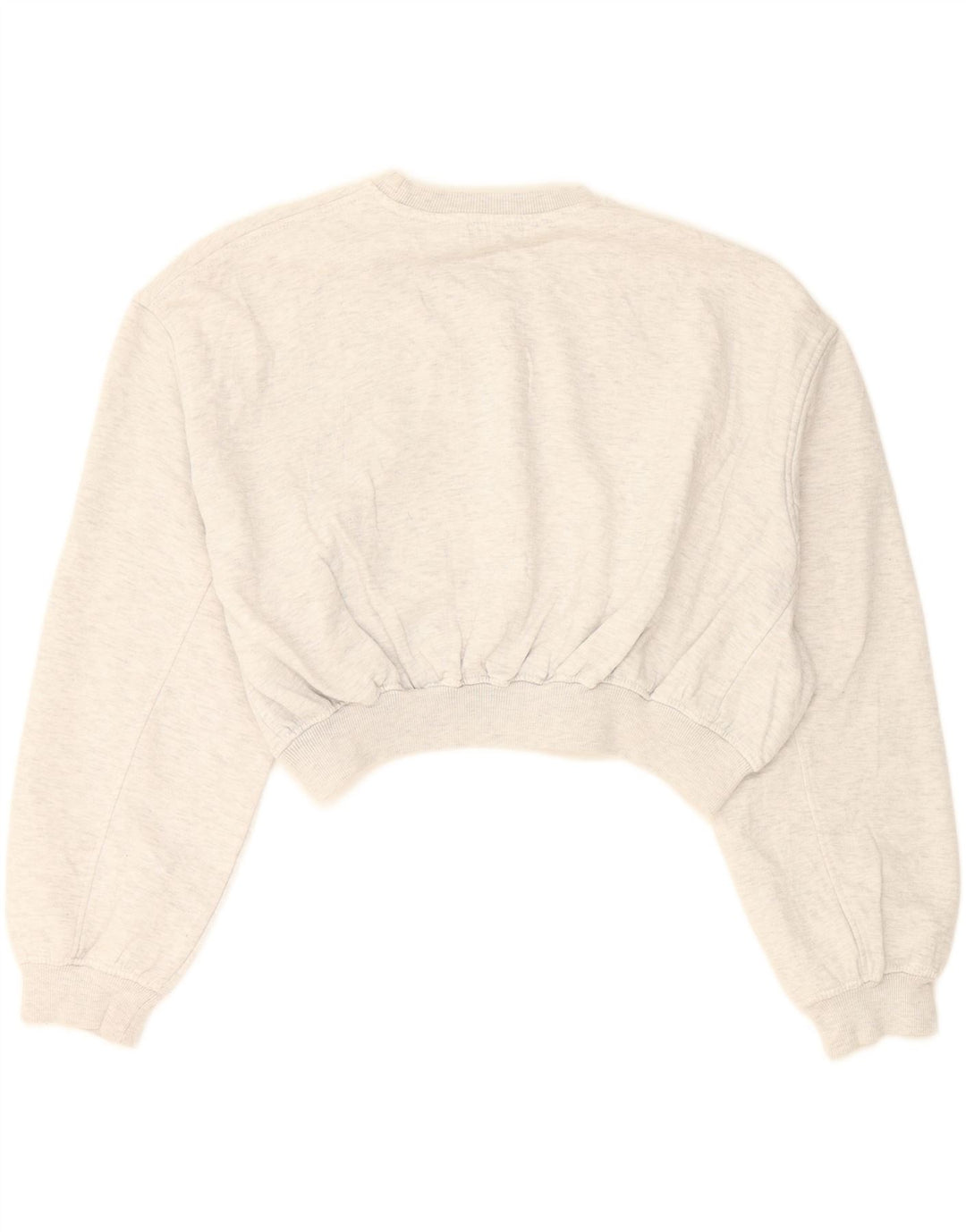 ZARA Womens Oversized Crop Sweatshirt Jumper UK 14 Medium Grey Cotton Vintage Zara and Second-Hand Zara from Messina Hembry 