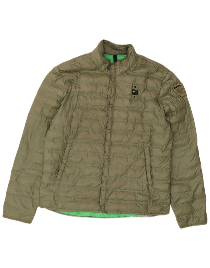 Jaqueta acolchoada masculina Blauer UK 42 XL cáqui poliamida
