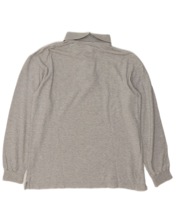 Camisa polo masculina Fila Loose Fit manga comprida 2XS algodão cinza