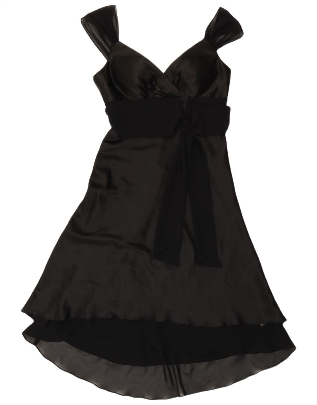 Vestido feminino rímel evasê UK 14 poliéster preto médio