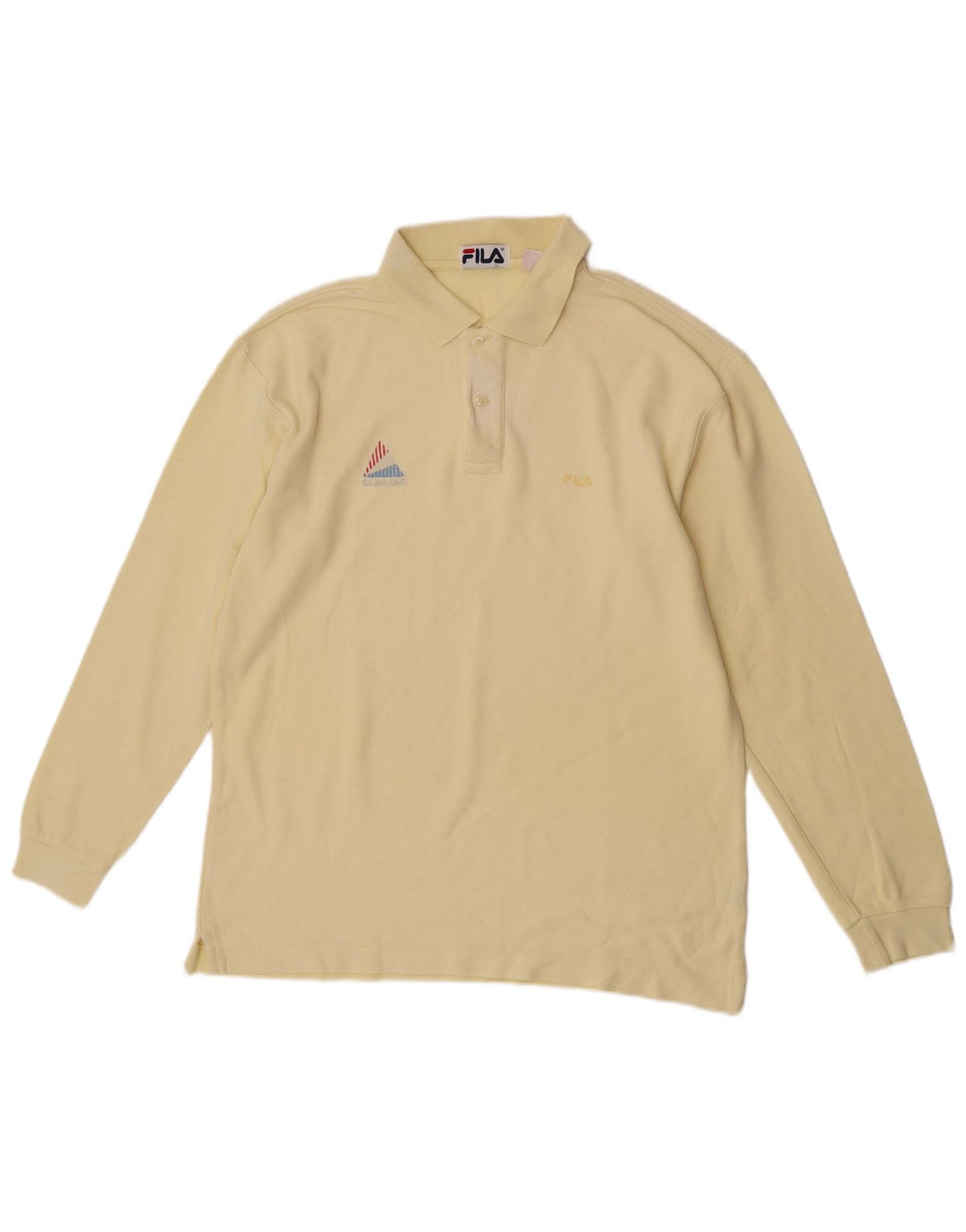 Camisa polo masculina Fila manga comprida IT 50 algodão amarelo médio