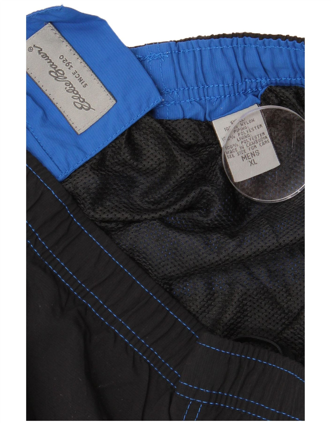 EDDIE BAUER Shorts de natação masculino XL preto Colourblock Nylon
