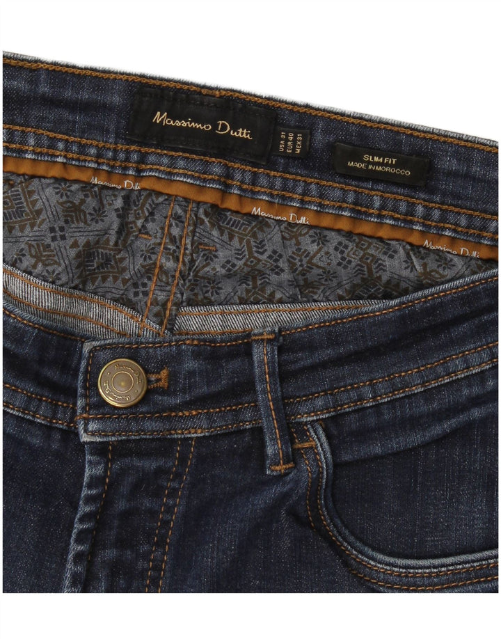 Massimo Dutti Mens Slim Jeans EU 40 Médio W31 L30 Azul