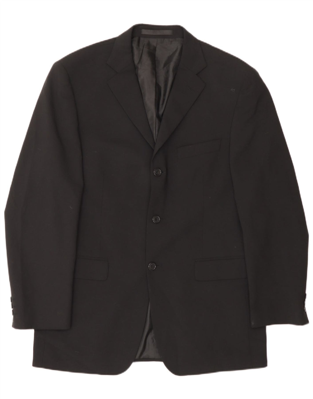 Jaqueta blazer masculina de 3 botões Marks & Spencer Reino Unido 40 poliéster preto médio