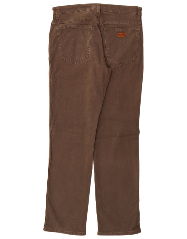 Wrangler Mens Texas Stretch Calça Casual Reta W32 L32 Algodão Marrom