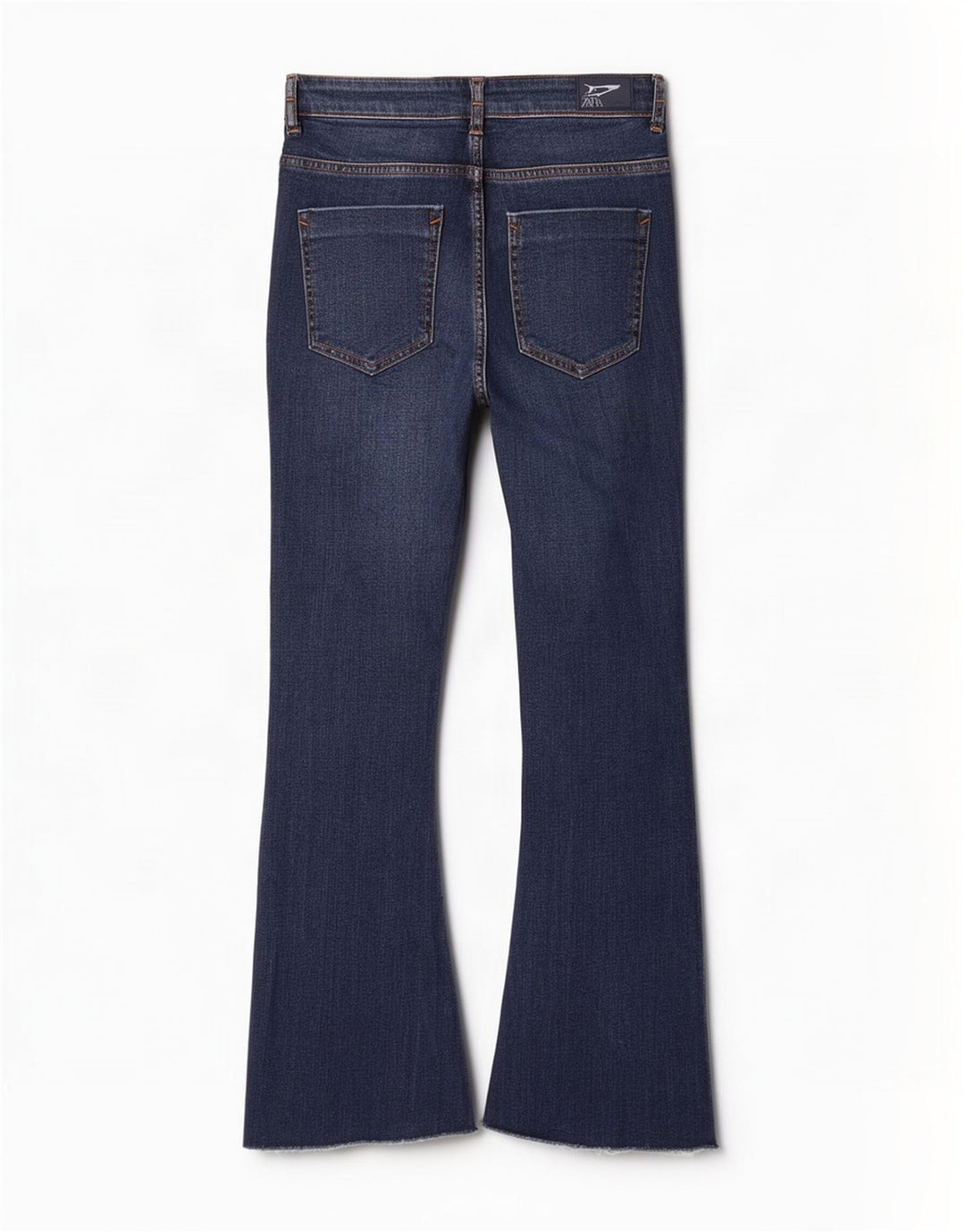 Zara Calça Jeans Feminina Crop Flared EU 38 Pequeno W28 L26 Azul