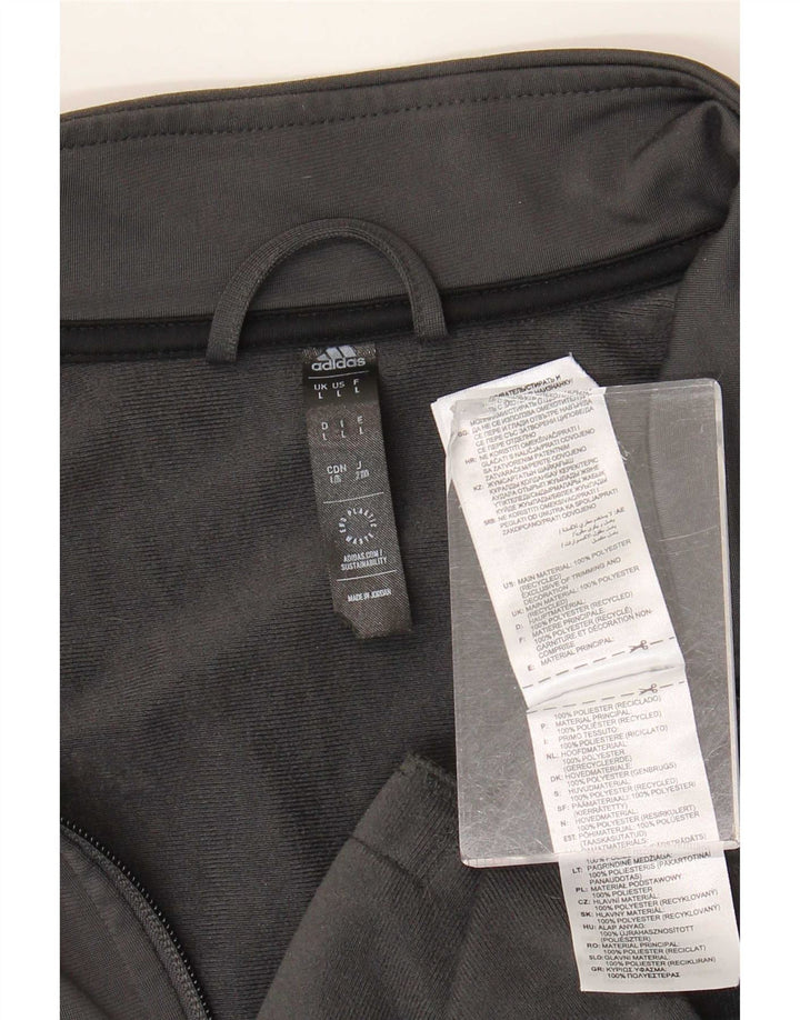 Adidas Mens Tracksuit Top Jacket Grande Cinza Poliéster