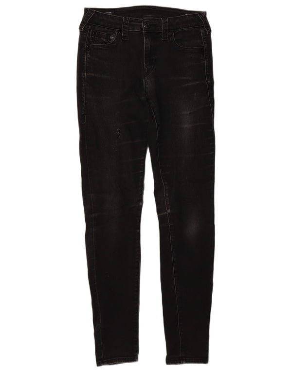 Jeans skinny feminino True Religion W28 L30 algodão preto