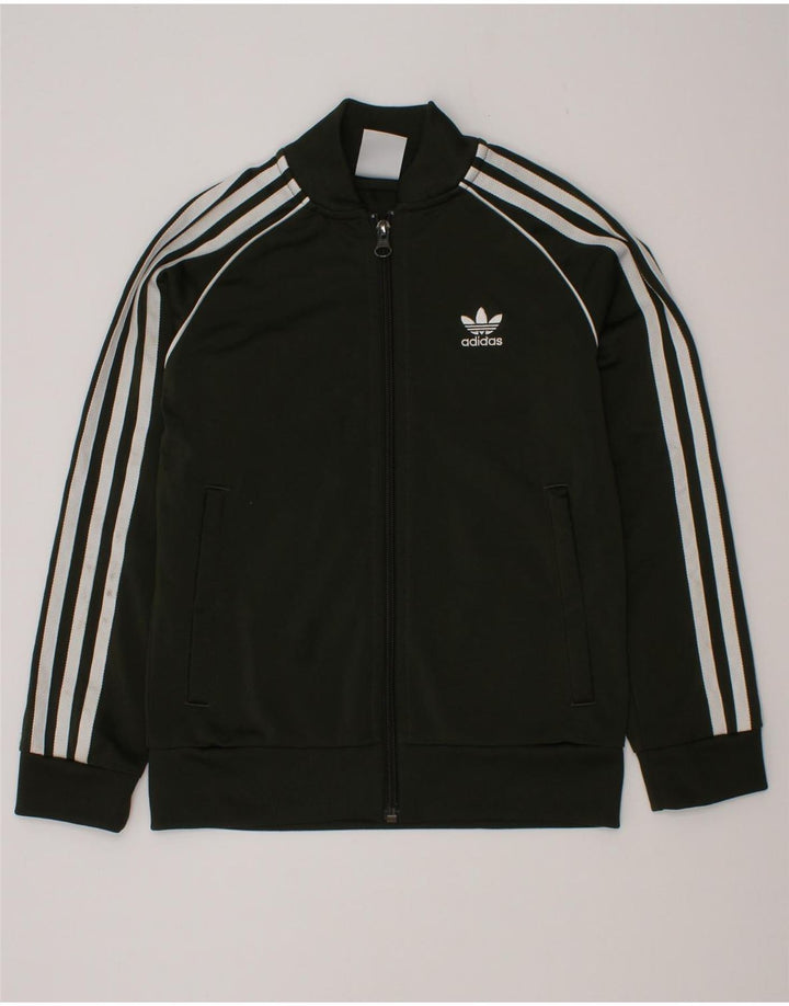 Casaco de treino Adidas Boys 7-8 anos verde poliéster