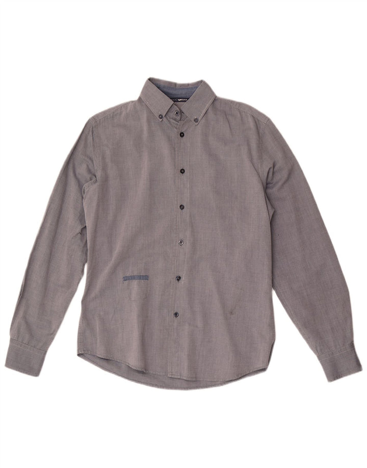 Camisa masculina Gas de algodão cinza médio