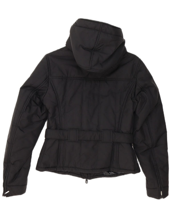 Jaqueta corta-vento feminina Refrigiwear Cruz com capuz Reino Unido 12 médio preto