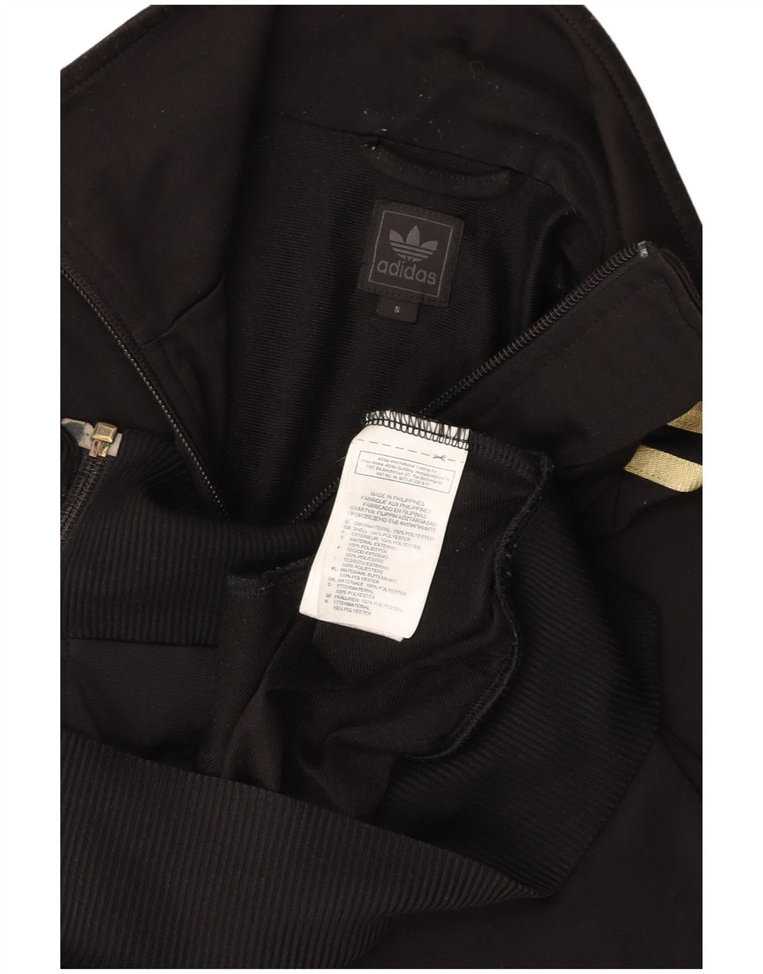 ADIDAS Mens Tracksuit Top Jacket Pequeno Poliéster Preto