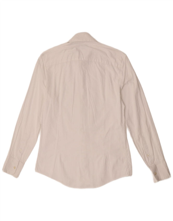 Camisa masculina Zara Slim Fit pequena branca