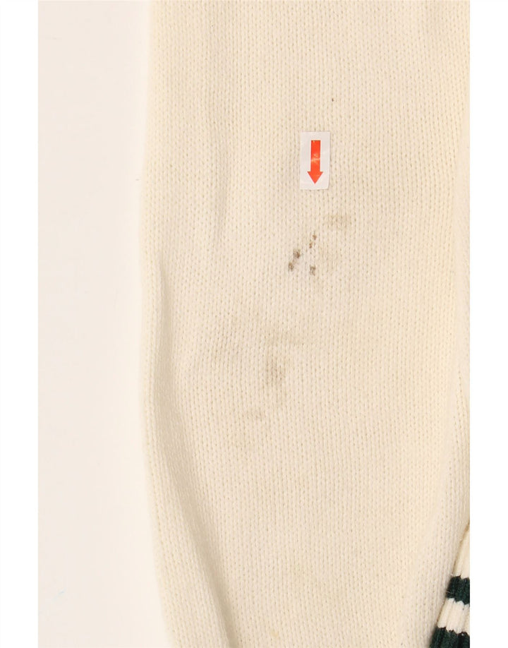 HOLLISTER Suéter feminino boxy oversized com gola redonda Reino Unido 6 XS off white