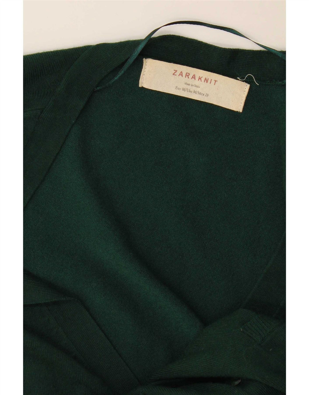 Suéter cardigã feminino Zara Reino Unido 14 verde médio