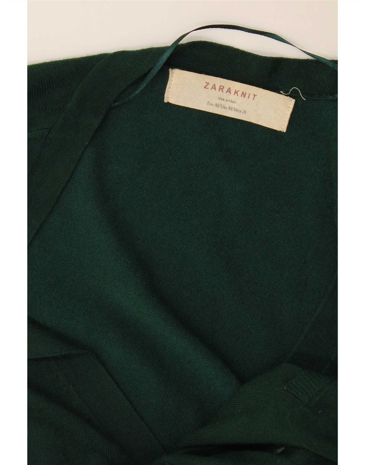 Suéter cardigã feminino Zara Reino Unido 14 verde médio