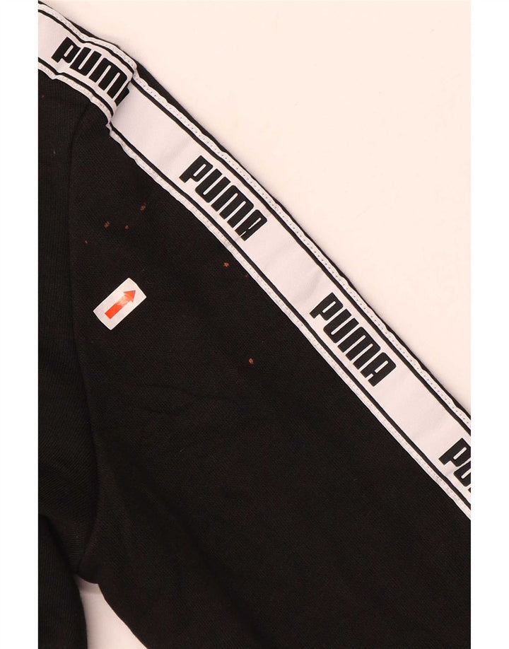 Suéter feminino com capuz gráfico Puma grande bloco colorido preto