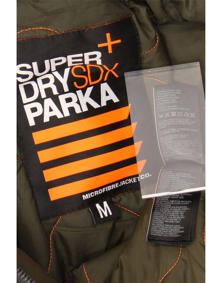 Jaqueta Parka masculina SUPERDRY com capuz Reino Unido 38 Poliéster cáqui médio